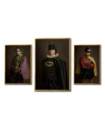 Cargar imagen en el visor de la galería, Set Cuadros Decorativos Personajes Época 016 Superhéroes Batman, Robin y Joker-Triptico

