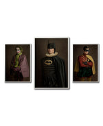 Cargar imagen en el visor de la galería, Set Cuadros Decorativos Personajes Época 016 Superhéroes Batman, Robin y Joker-Triptico
