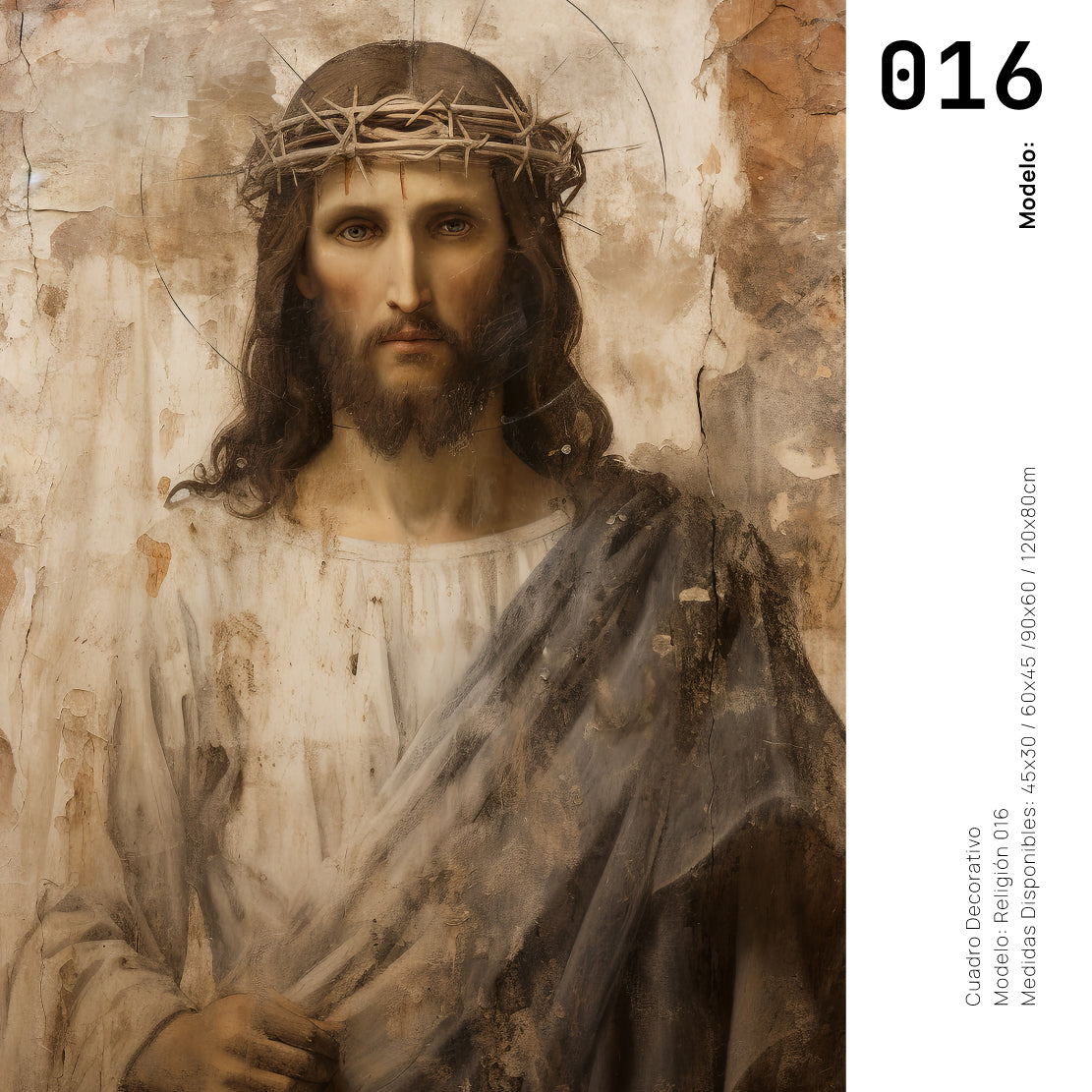 Cuadro Decorativo - Religión 016 - Jesus con corona de Espinas Arte Cristiano Jesucristo Abstracto