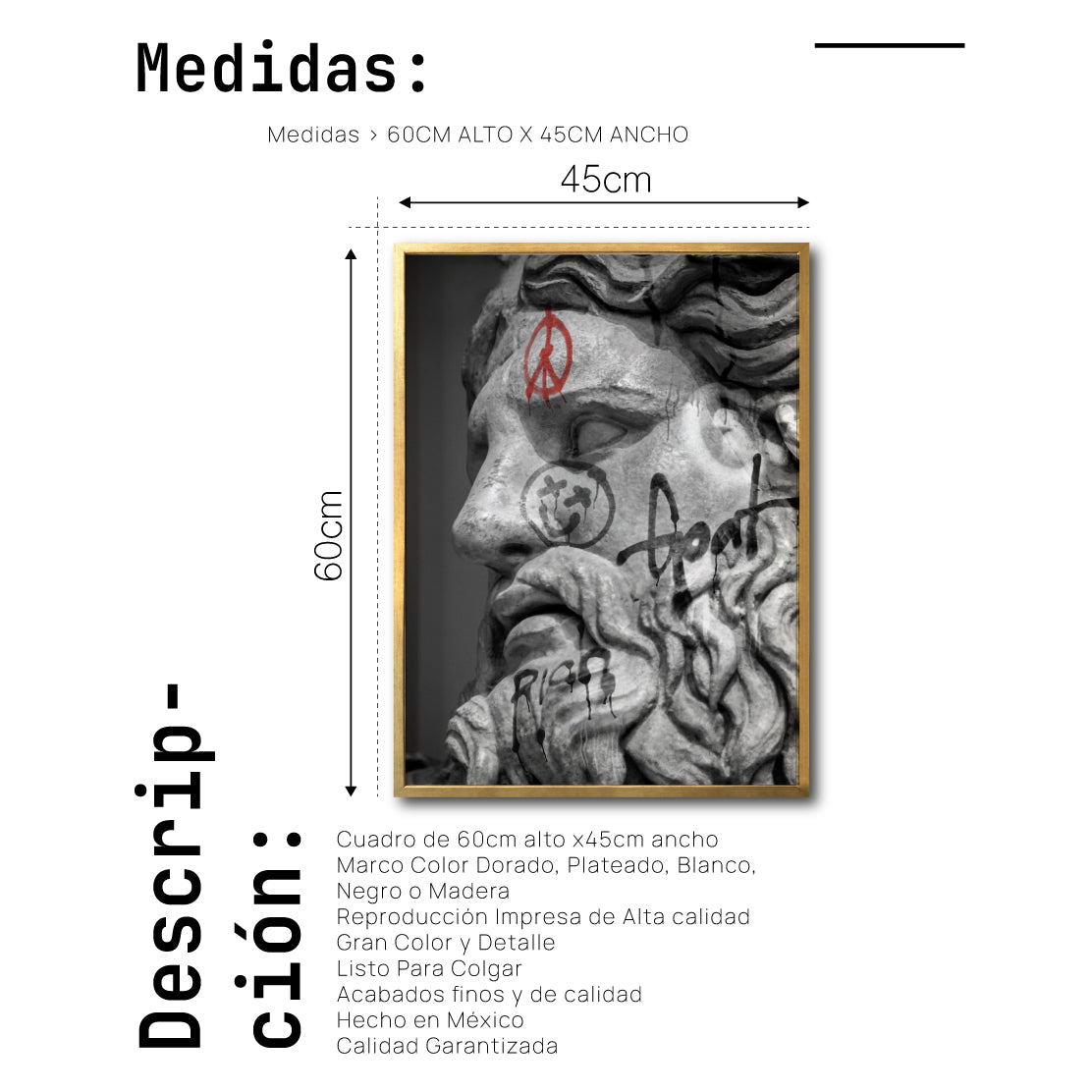 Cuadro Decorativo Esculturas 017 - Para Credenza