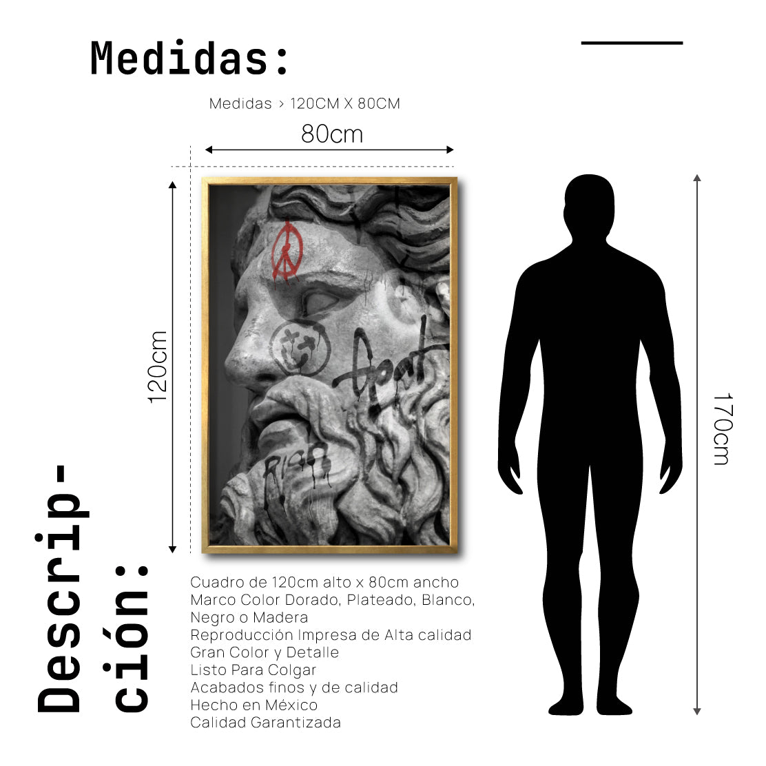 Cuadro Decorativo Esculturas 017 - Para Credenza