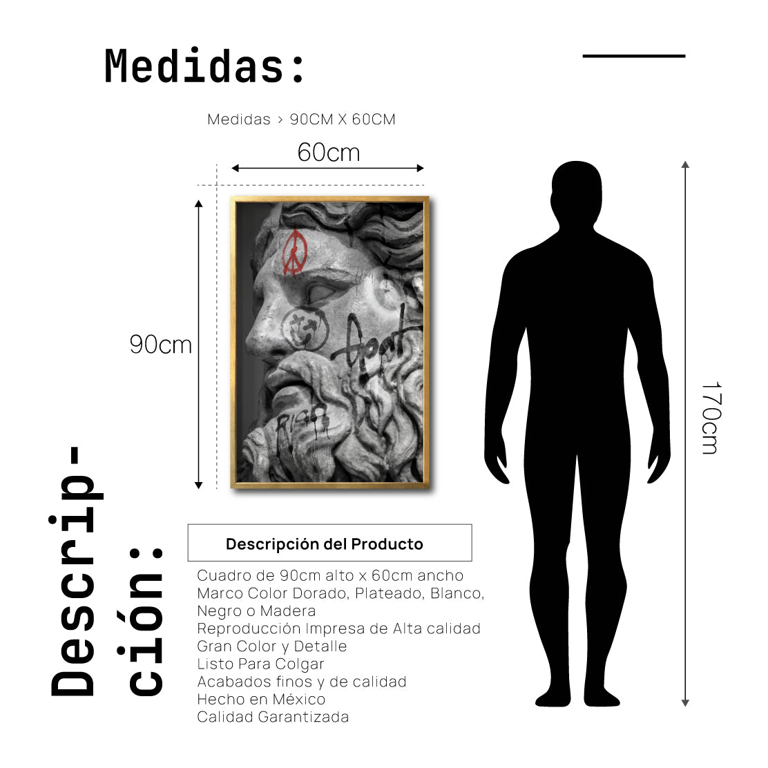 Cuadro Decorativo Esculturas 017 - Para Credenza