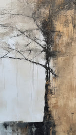 Cargar imagen en el visor de la galería, Cuadro Decorativo Abstracto Negro Arena 2-215 Árbol Minimalista y Elegante en Dorado y Tonos Neutros Oro
