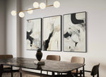 Cargar imagen en el visor de la galería, Set de 3 Cuadros Decorativos Abstracto Negro Arena 2 - 221 - Triptico Moderno y Minimalista Arte Elegante Estilo Nordico Tonos Neutros
