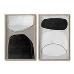 Cargar imagen en el visor de la galería, Set Cuadros Decorativos Abstracto Negro Arena 017 - Para Comedor
