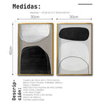 Cargar imagen en el visor de la galería, Set 2 Cuadros Decorativos Abstracto Negro Arena 017 - Estilo Boho Minimalista en tonos Neutros
