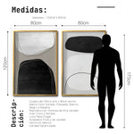 Cargar imagen en el visor de la galería, Set 2 Cuadros Decorativos Abstracto Negro Arena 017 - Estilo Boho Minimalista en tonos Neutros
