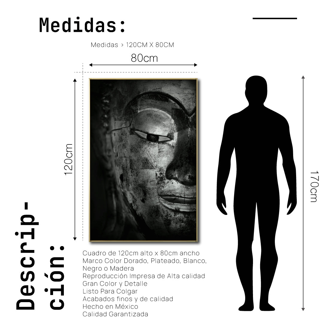 Cuadro Decorativo - Zen 017 - Cabeza de Buda
