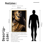 Cargar imagen en el visor de la galería, Cuadro Decorativo Black Woman 018 - Mujer Negra Africana con Dorado
