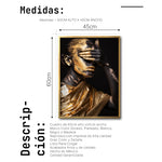 Cargar imagen en el visor de la galería, Cuadro Decorativo Black Woman 018 - Mujer Negra Africana con Dorado

