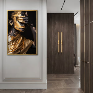 Cuadro Decorativo Black Woman 018 - Mujer Negra Africana con Dorado