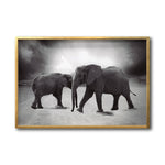 Cargar imagen en el visor de la galería, Cuadro Decorativo Fauna 018 - Elefantes Blanco y Negro
