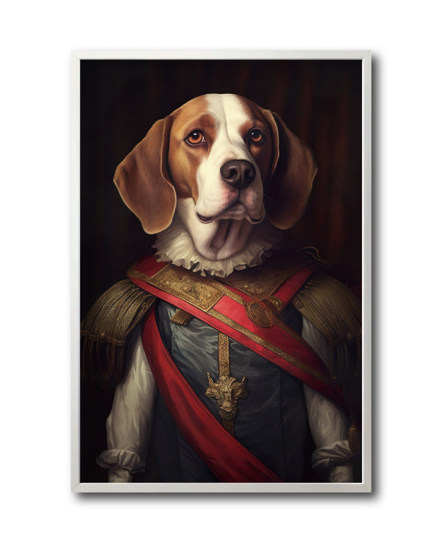 Cuadro Decorativo Perros Epoca 018 - Beagle Aristocrata