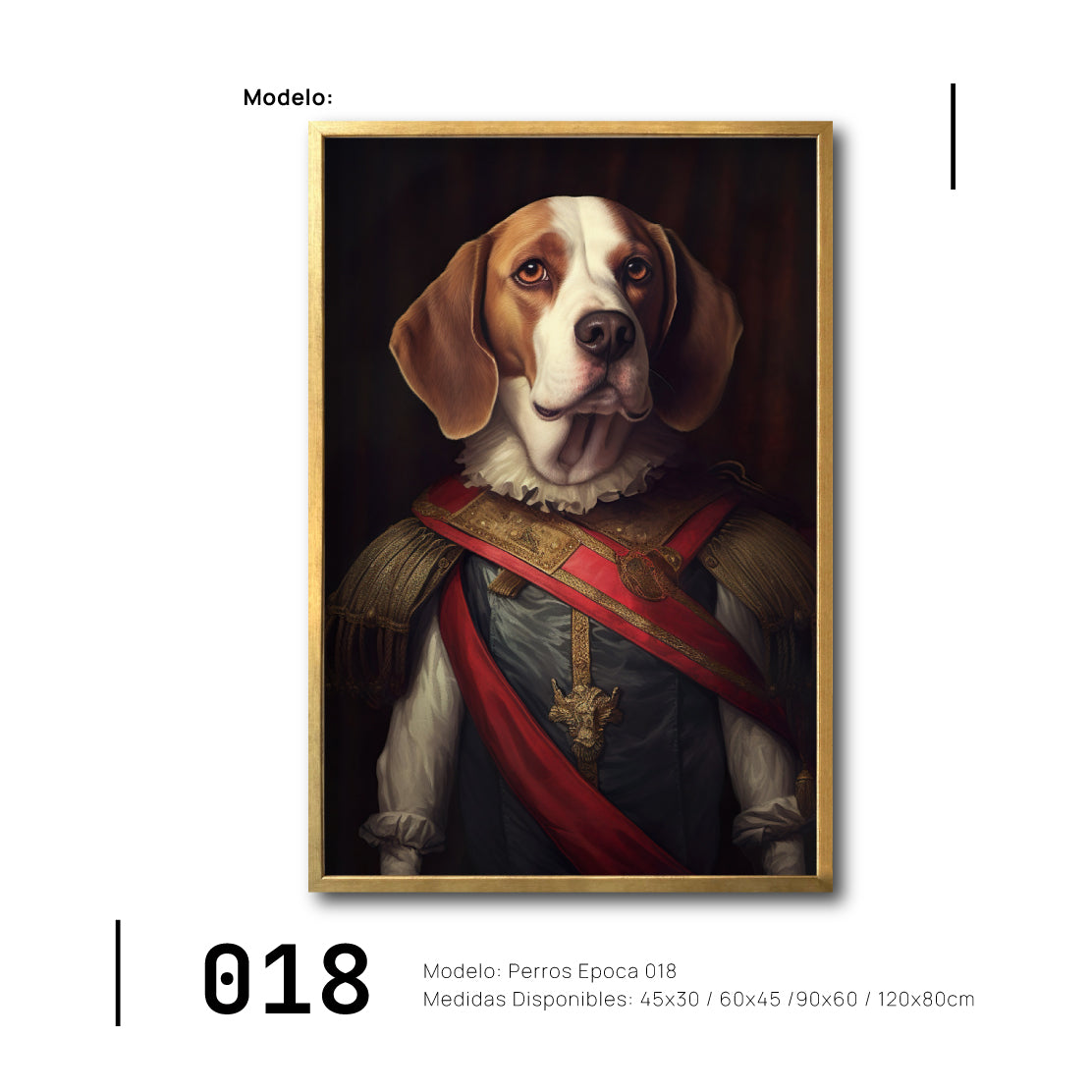 Cuadro Decorativo Perros Epoca 018 - Beagle Aristocrata