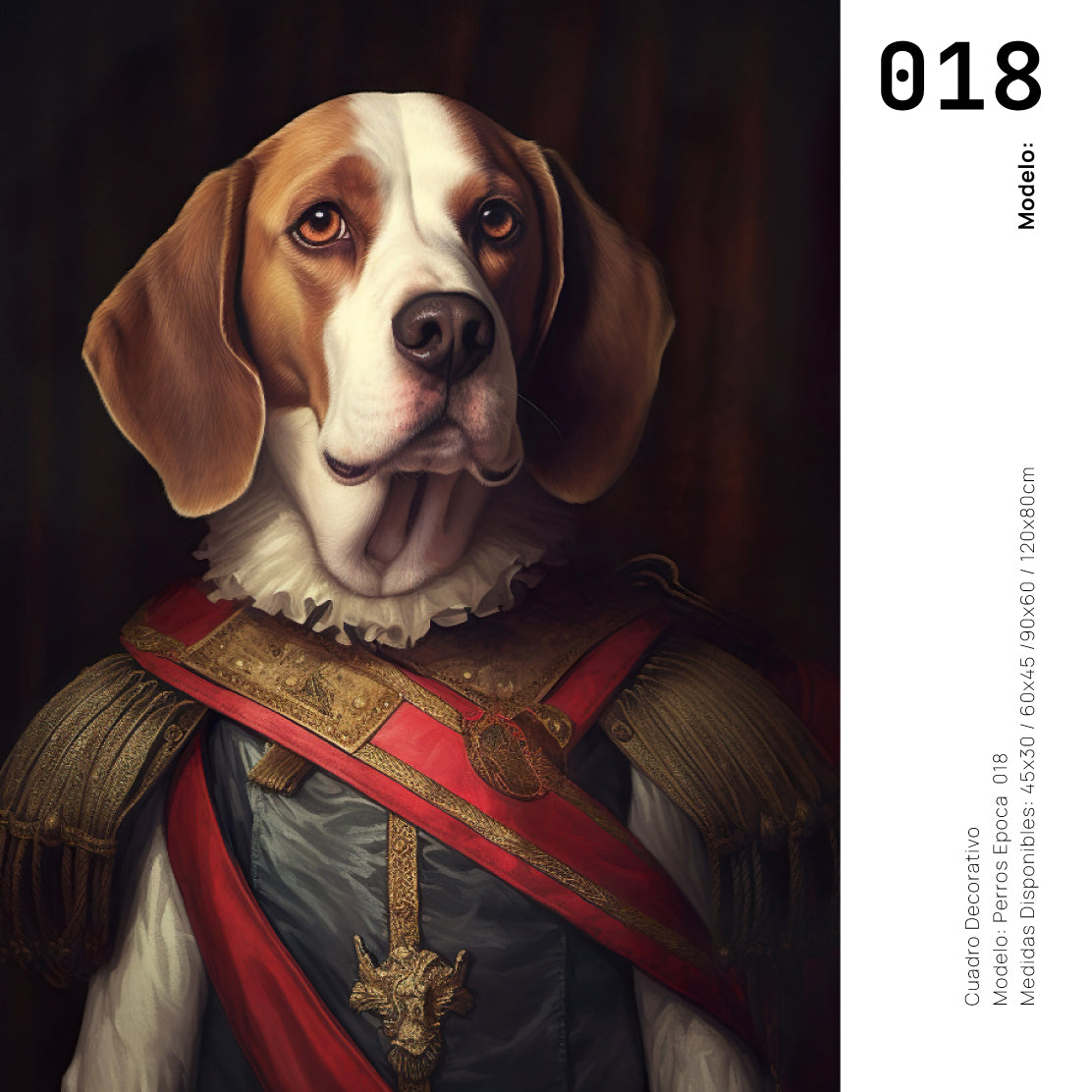 Cuadro Decorativo Perros Epoca 018 - Beagle Aristocrata