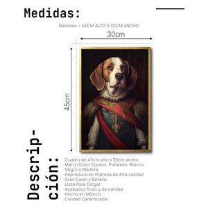 Cuadro Decorativo Perros Epoca 018 - Beagle Aristocrata