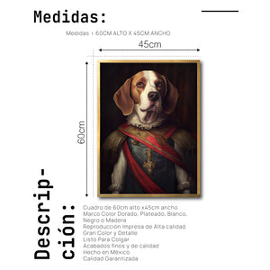 Cuadro Decorativo Perros Epoca 018 - Beagle Aristocrata