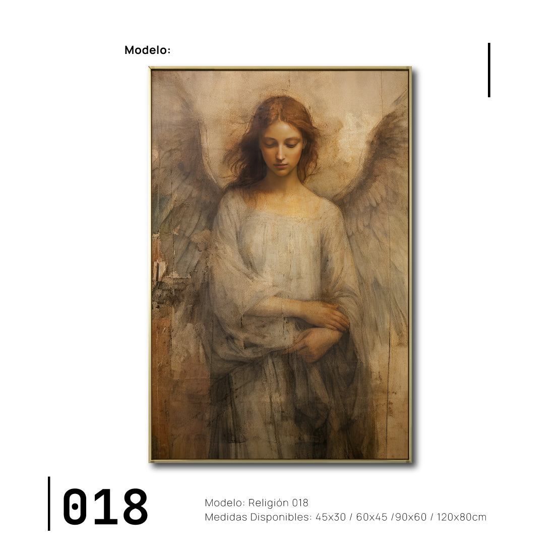 Cuadro Decorativo - Religión 018 - Angel de la Guarda Arte Bíblico Cristiano.