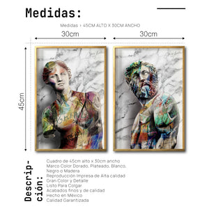Set 2 Cuadros Decorativos Esculturas 019 La Venus y Hércules