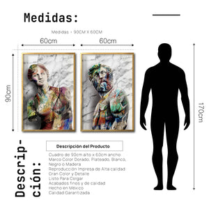 Set 2 Cuadros Decorativos Esculturas 019 La Venus y Hércules