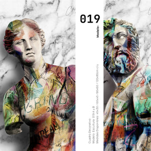 Set 2 Cuadros Decorativos Esculturas 019 La Venus y Hércules
