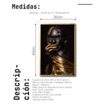 Cargar imagen en el visor de la galería, Cuadro Decorativo Black Woman 019 - Mujer Negra Africana con Dorado

