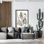 Cargar imagen en el visor de la galería, Compra cuadros decorativos abstractos Canvas online para tu sala. decoración de interiores. Silueta femenina en blanco y negro.
