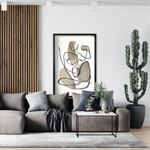 Compra cuadros decorativos abstractos Canvas online para tu sala. decoración de interiores. Silueta femenina en blanco y negro.