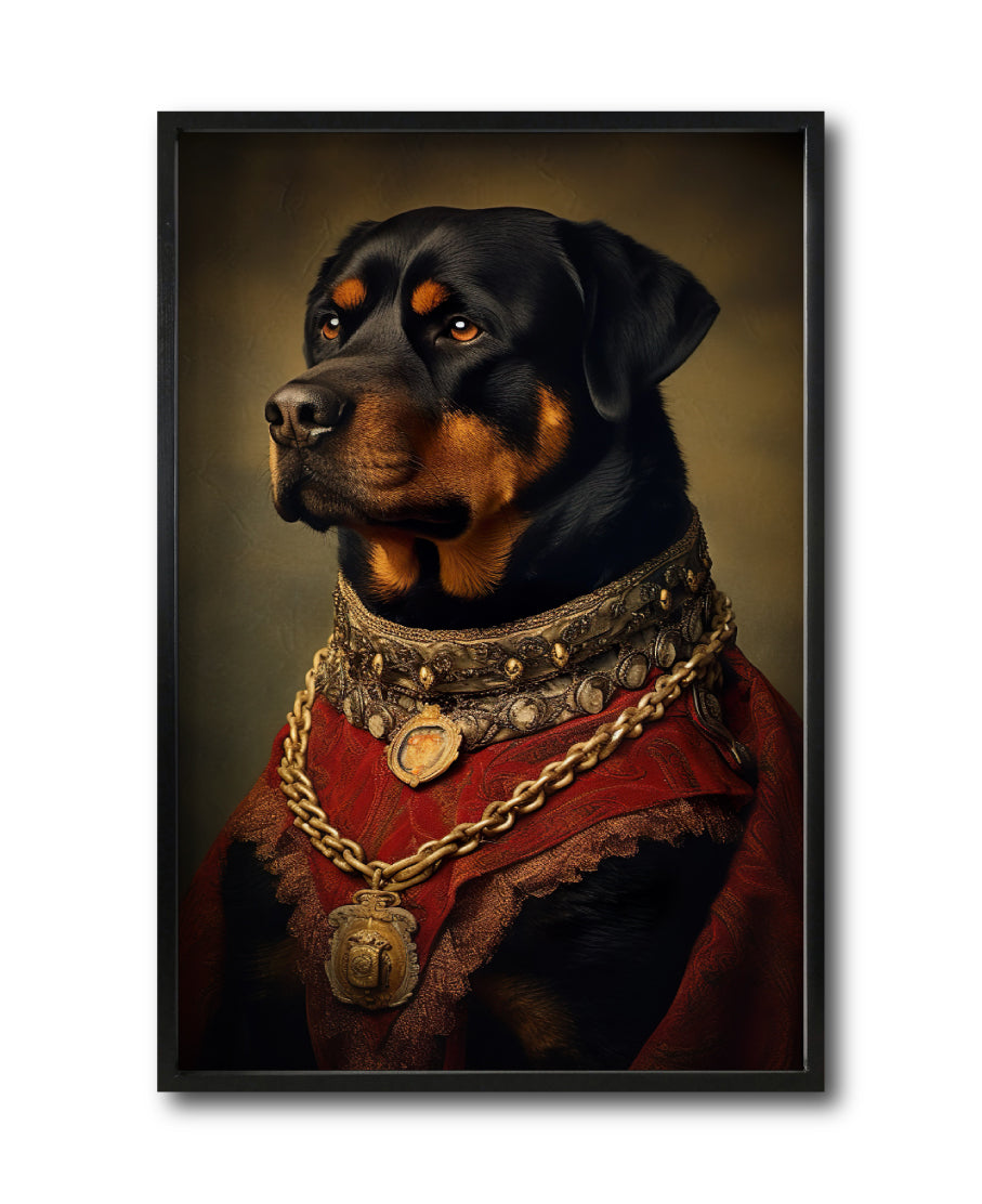 Compra cuadros decorativos Canvas Perros Época para tu comedor. Animales Clásicos, moderno, cuerpo de humano, antropomórficos. Rottweiler