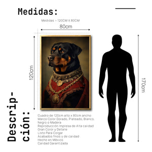 Cuadro Decorativo Perros Epoca 019 - Rottweiler Aristócrata