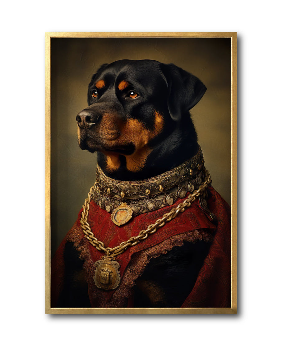 Compra cuadros decorativos Canvas Perros Época para tu comedor. Animales Clásicos, moderno, cuerpo de humano, antropomórficos. Rottweiler