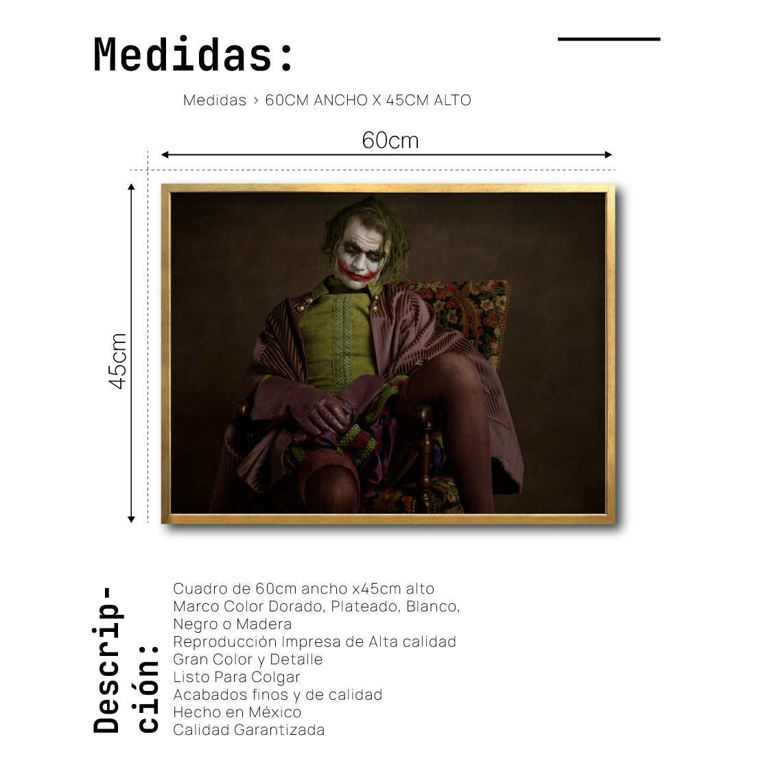 Cuadro Decorativo Personajes Época 019 Superhéroes Joker