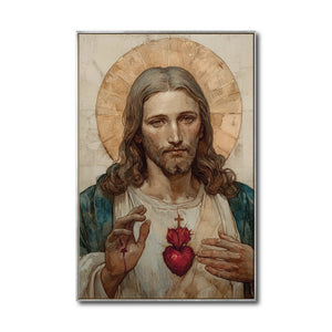 Cuadro Decorativo - Religión 019 - Sagrado Corazón de Jesús Arte Bíblico Cristiano.