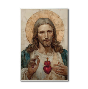 Cuadro Decorativo - Religión 019 - Sagrado Corazón de Jesús Arte Bíblico Cristiano.