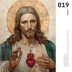 Cuadro Decorativo - Religión 019 - Sagrado Corazón de Jesús Arte Bíblico Cristiano.
