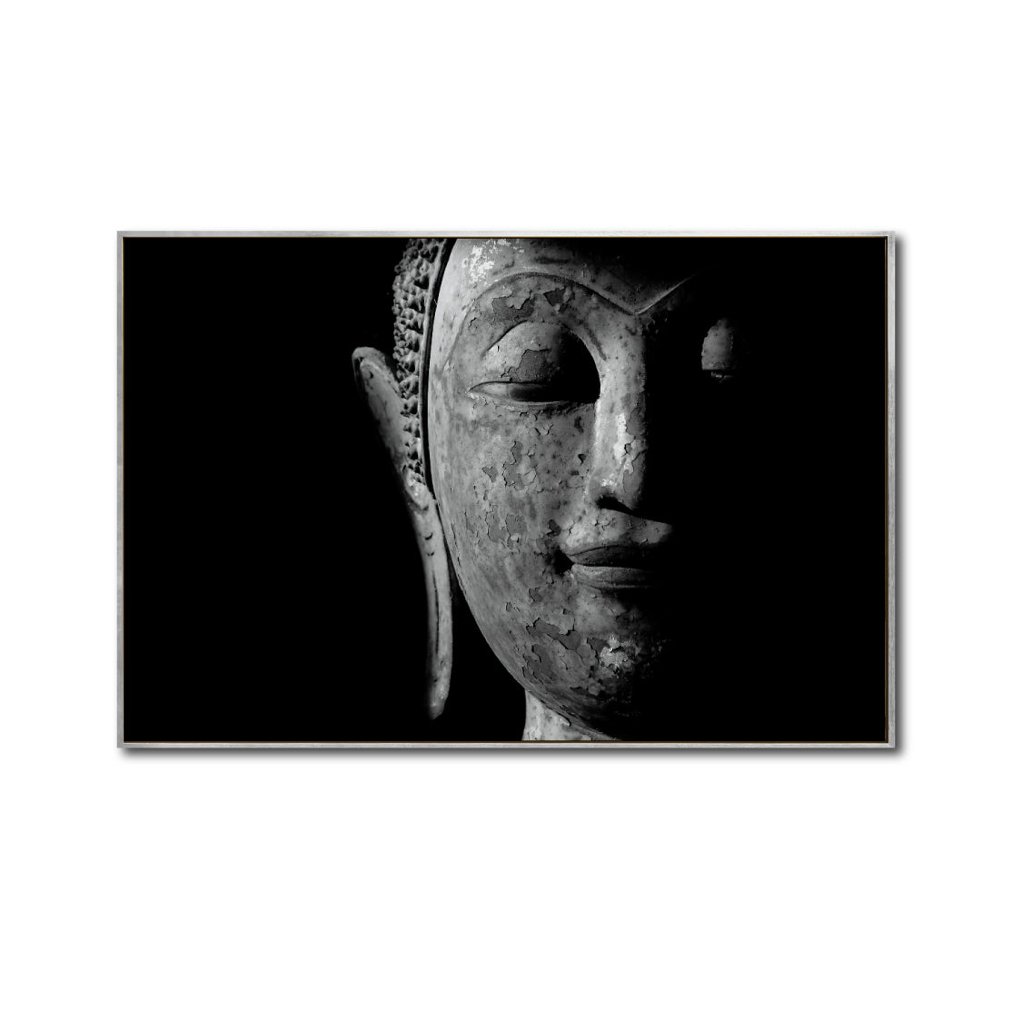 Cuadro Decorativo - Zen 019 - Cabeza de Buda en Blanco y Negro