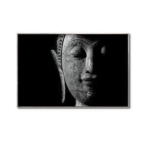 Cuadro Decorativo - Zen 019 - Cabeza de Buda en Blanco y Negro