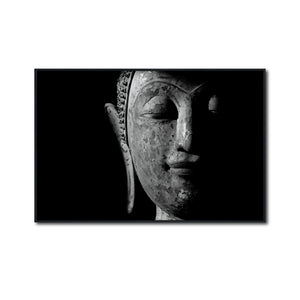 Cuadro Decorativo - Zen 019 - Cabeza de Buda en Blanco y Negro