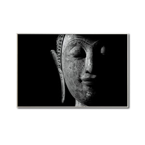 Cuadro Decorativo - Zen 019 - Cabeza de Buda en Blanco y Negro
