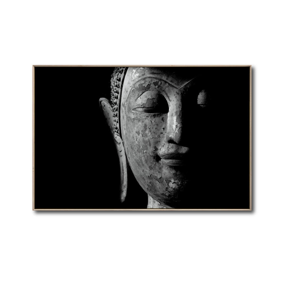 Cuadro Decorativo - Zen 019 - Cabeza de Buda en Blanco y Negro