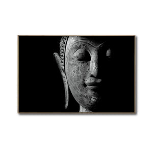 Cuadro Decorativo - Zen 019 - Cabeza de Buda en Blanco y Negro