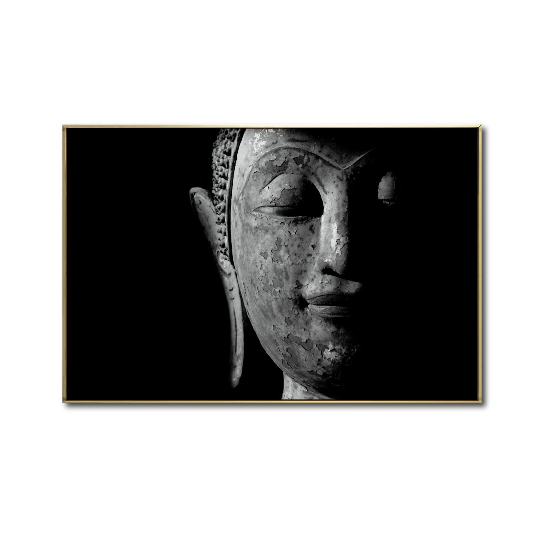 Cuadro Decorativo - Zen 019 - Cabeza de Buda en Blanco y Negro