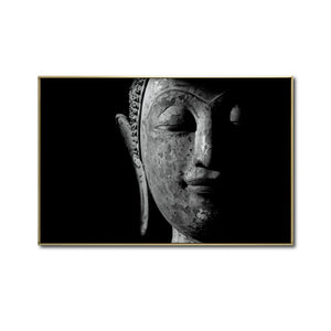 Cuadro Decorativo - Zen 019 - Cabeza de Buda en Blanco y Negro