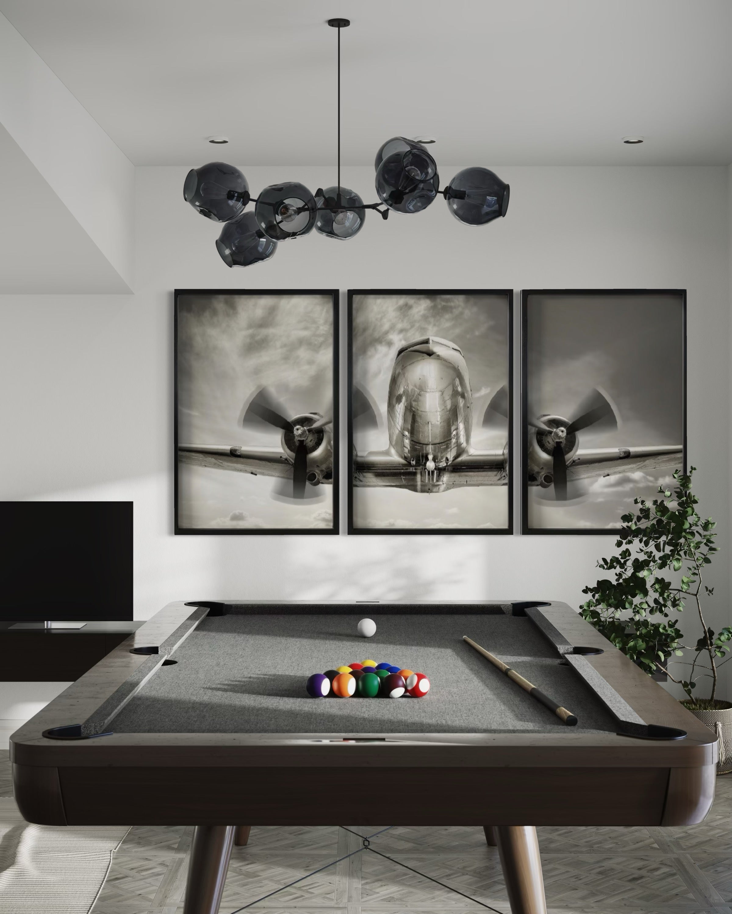 Set de 3 Cuadros Decorativos Vehículos 023 - Avión