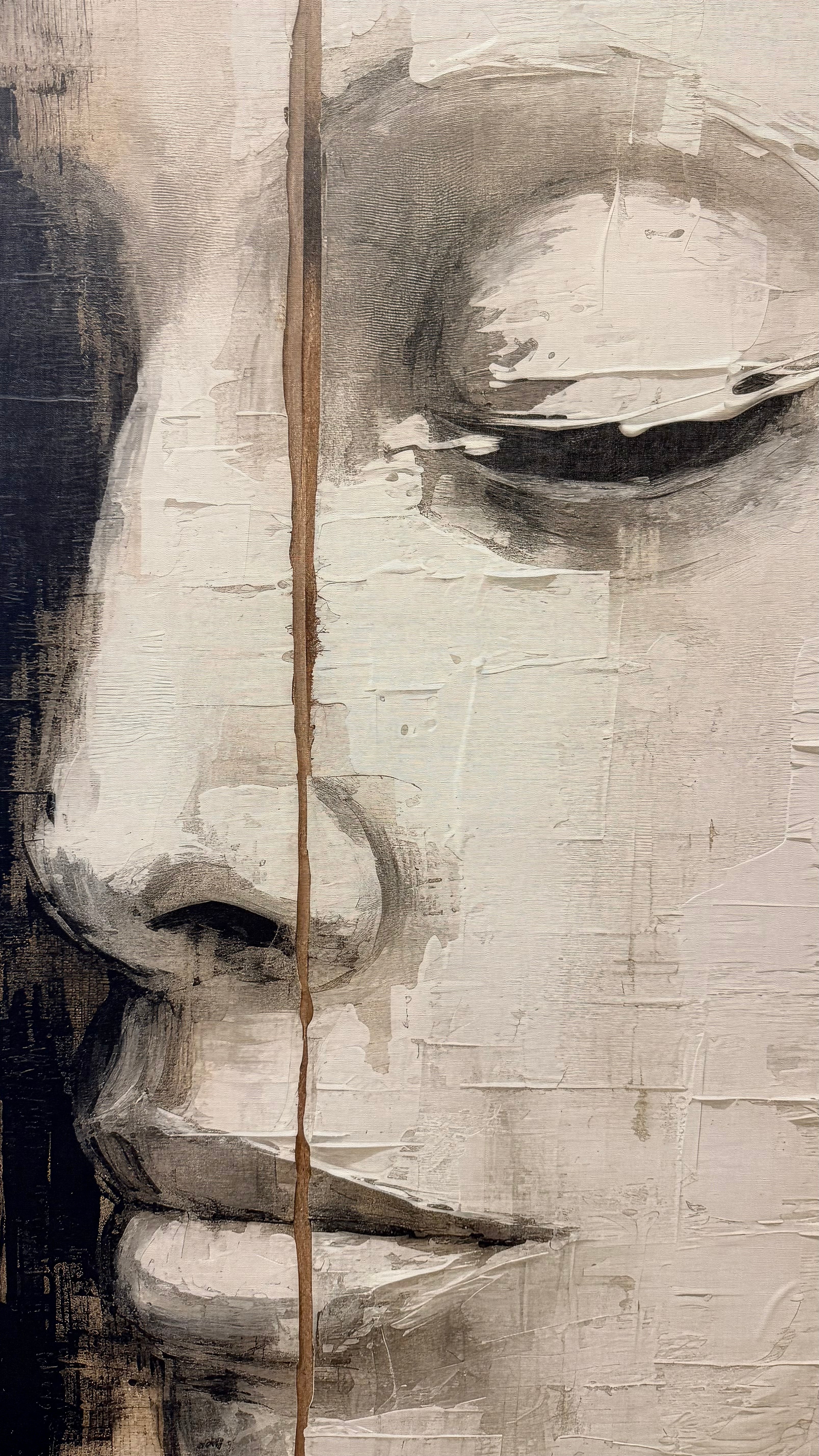 Cuadro Decorativo Abstracto Negro Arena 2-210 Rostro de Mujer Zen Arte Moderno y Elegante Cara estilo Boho