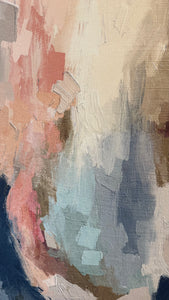 Set de 2 Cuadros Decorativos Abstract Colors 3 - 302 - Arte Moderno en tono Azul, Rosa y Beige- Díptico