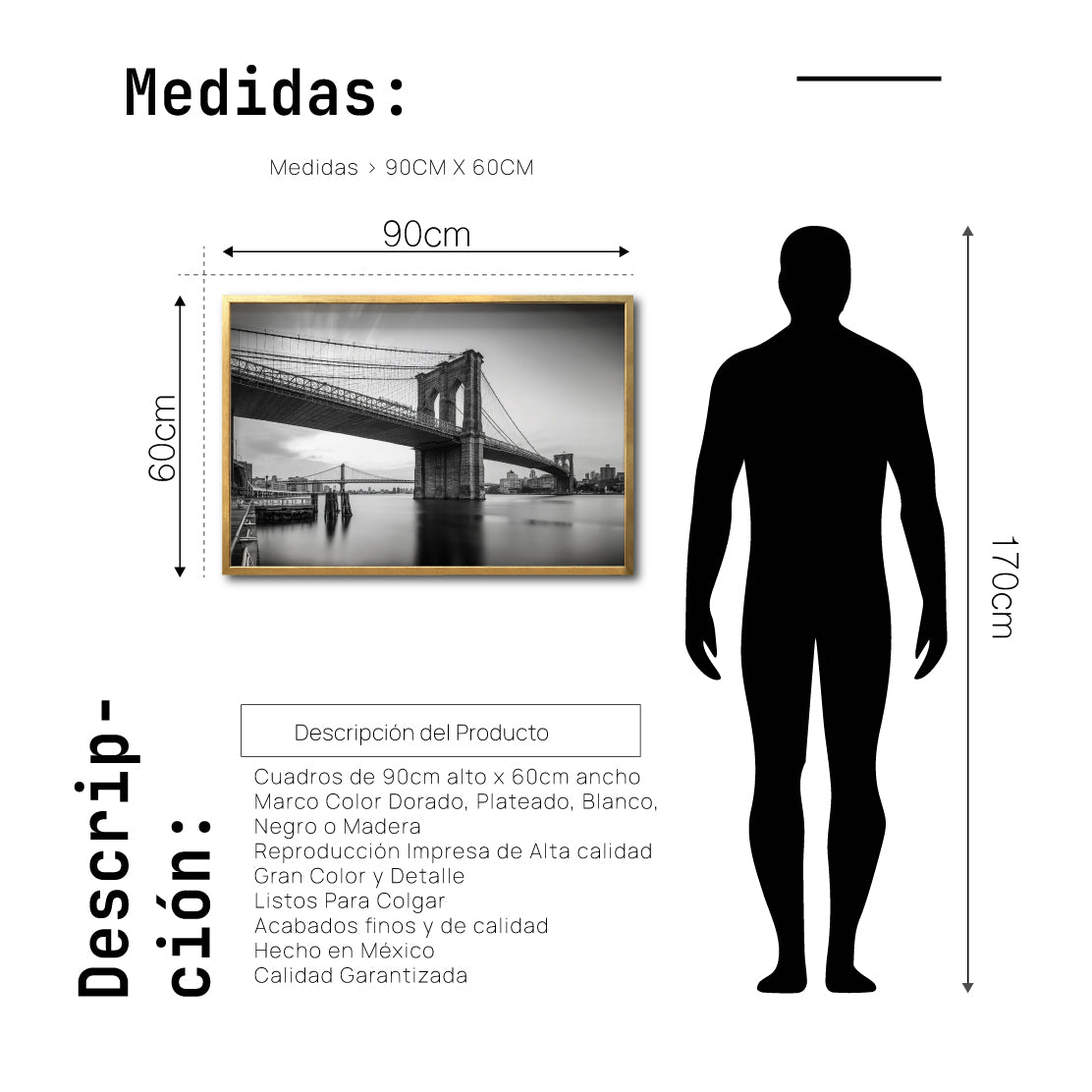 Cuadro Decorativo NY 020 - Puente de Brooklyn Nueva York