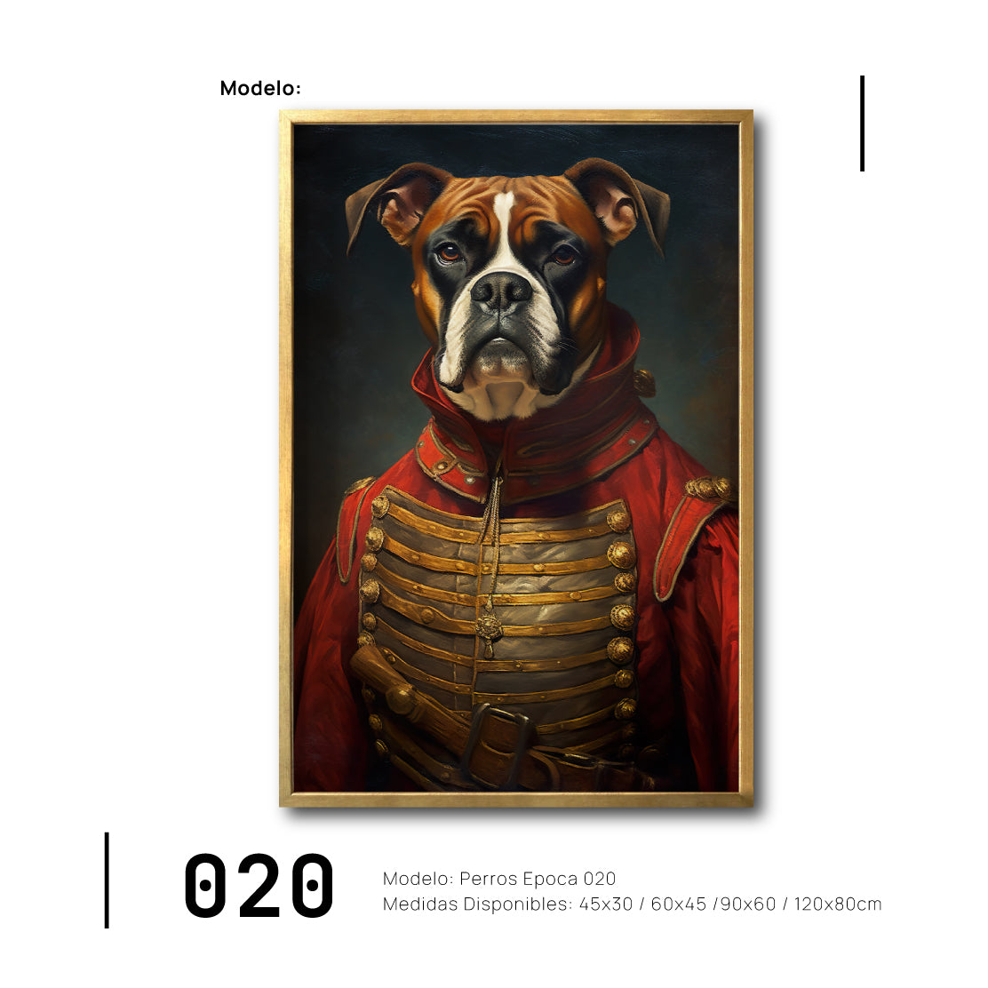 Cuadro Decorativo Perros Epoca 020 - Boxer Aristócrata