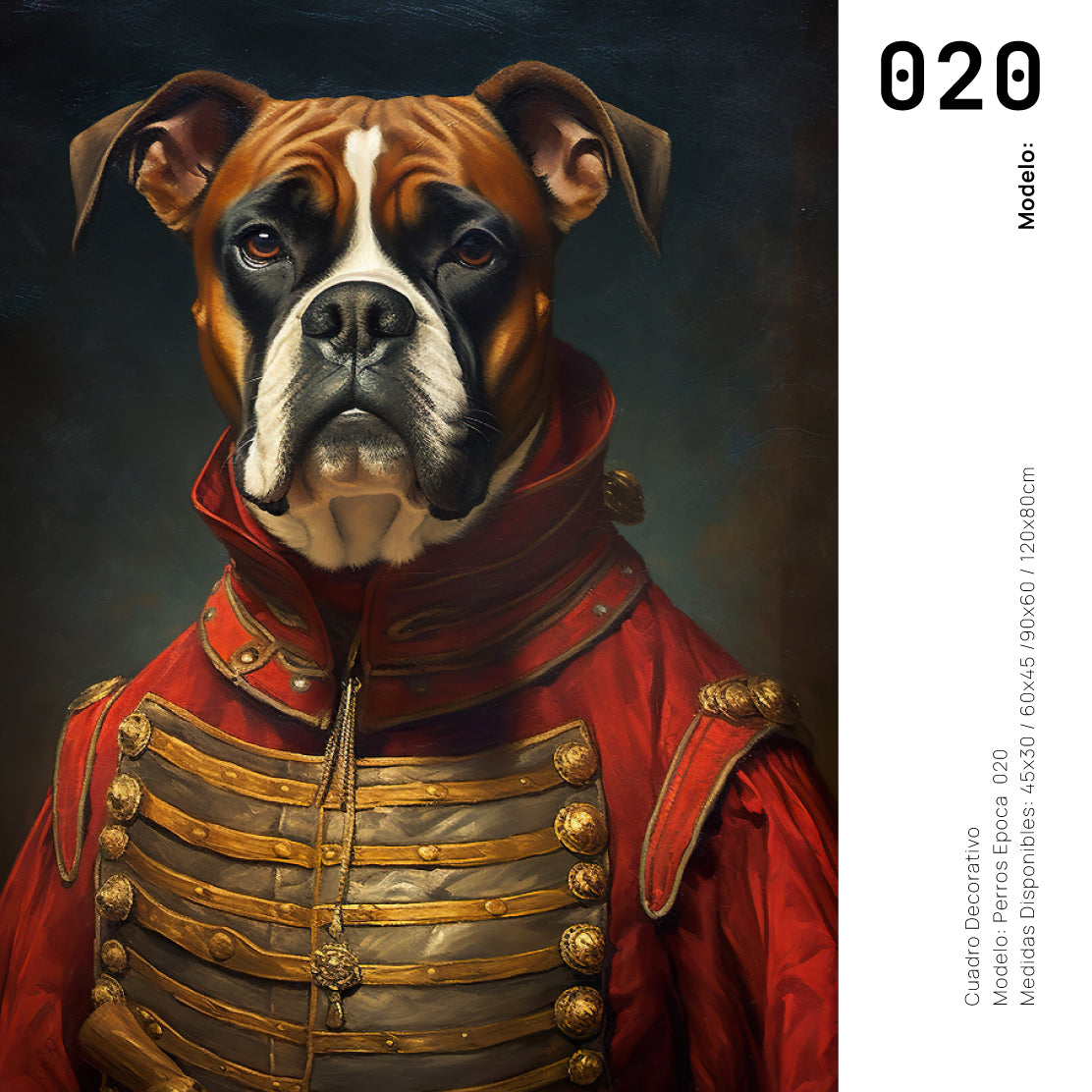 Cuadro Decorativo Perros Epoca 020 - Boxer Aristócrata