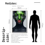 Cargar imagen en el visor de la galería, Cuadro Decorativo Black Woman 021 - Mujer Negra Africana con Pintura Verde en el Rostro
